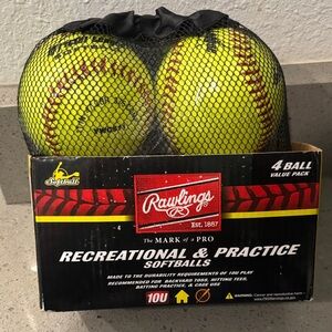 Rawlings Yellow Softballs 4-Pack